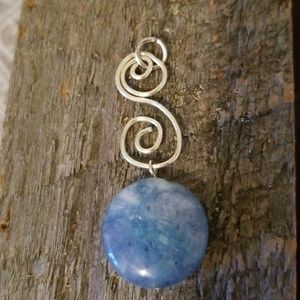Artisan Sterling silver and Blue Agate pendant